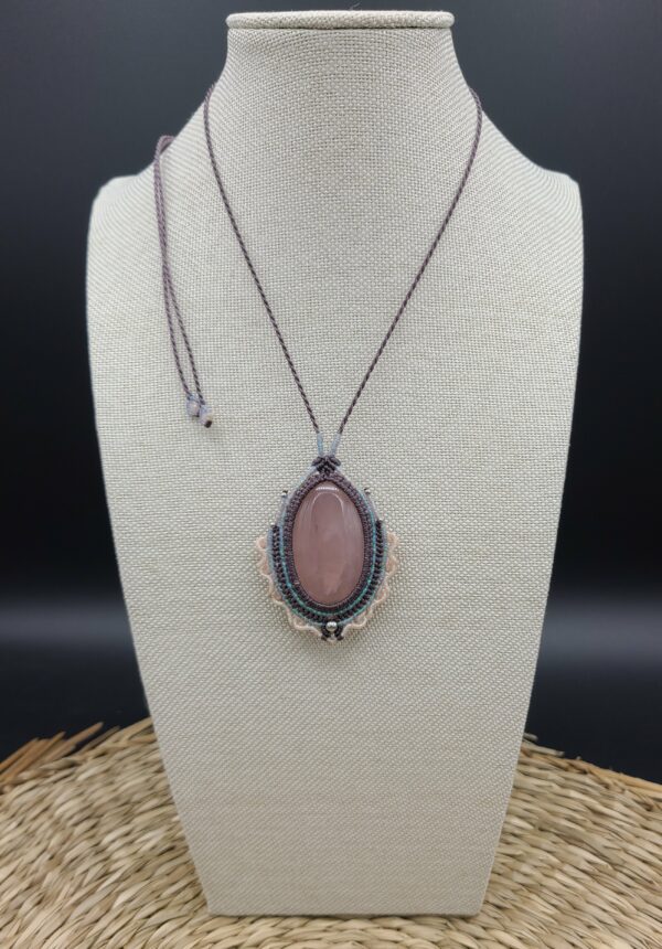 Collier pierre quartz rose