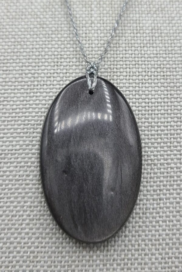 Collier pierre Obsidienne argentée – Image 4