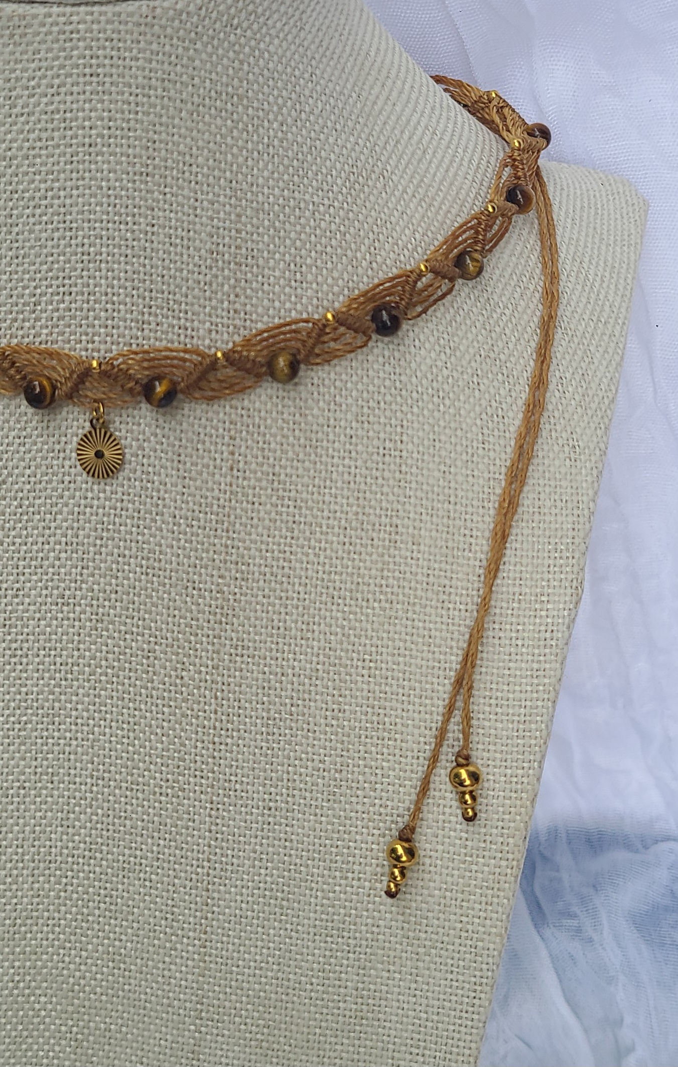 Collier ras cou pierre Œil de Tigre – Image 2