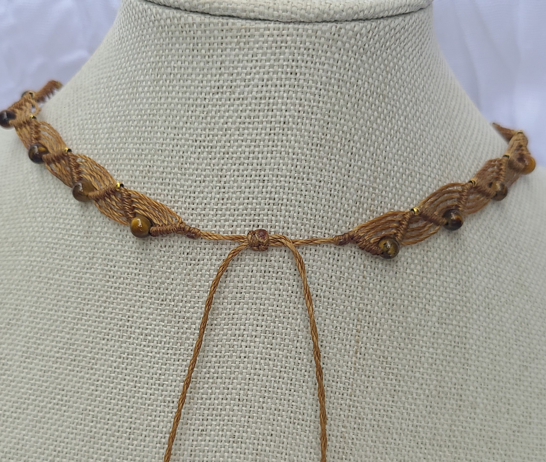 Collier ras cou pierre Œil de Tigre – Image 3