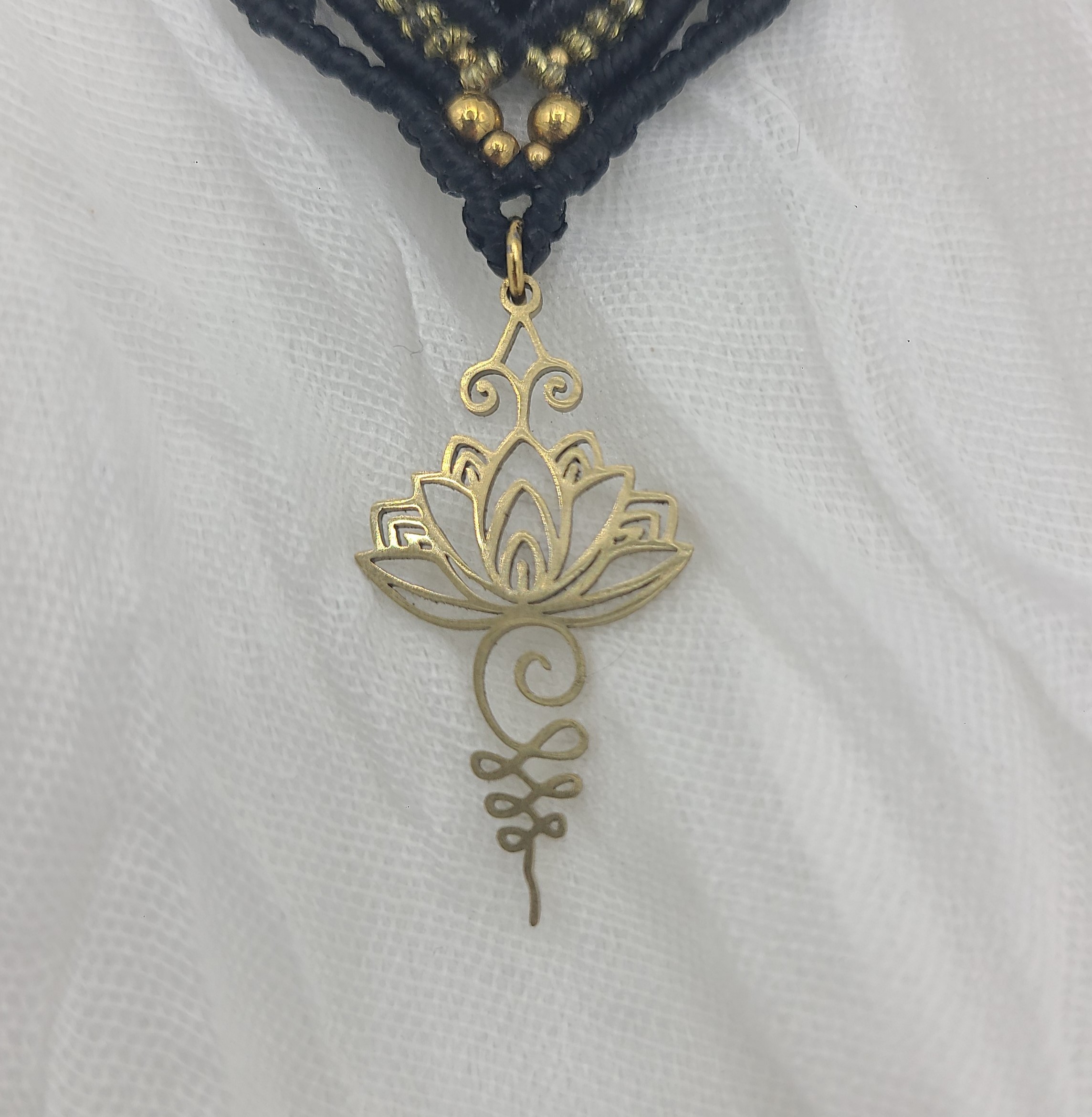 Collier pierre Obsidienne Dorée – Image 4